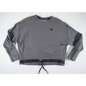 Under Armour Sweatshirt Womens Large Gray Crewneck Project Rock Loose Fit Active